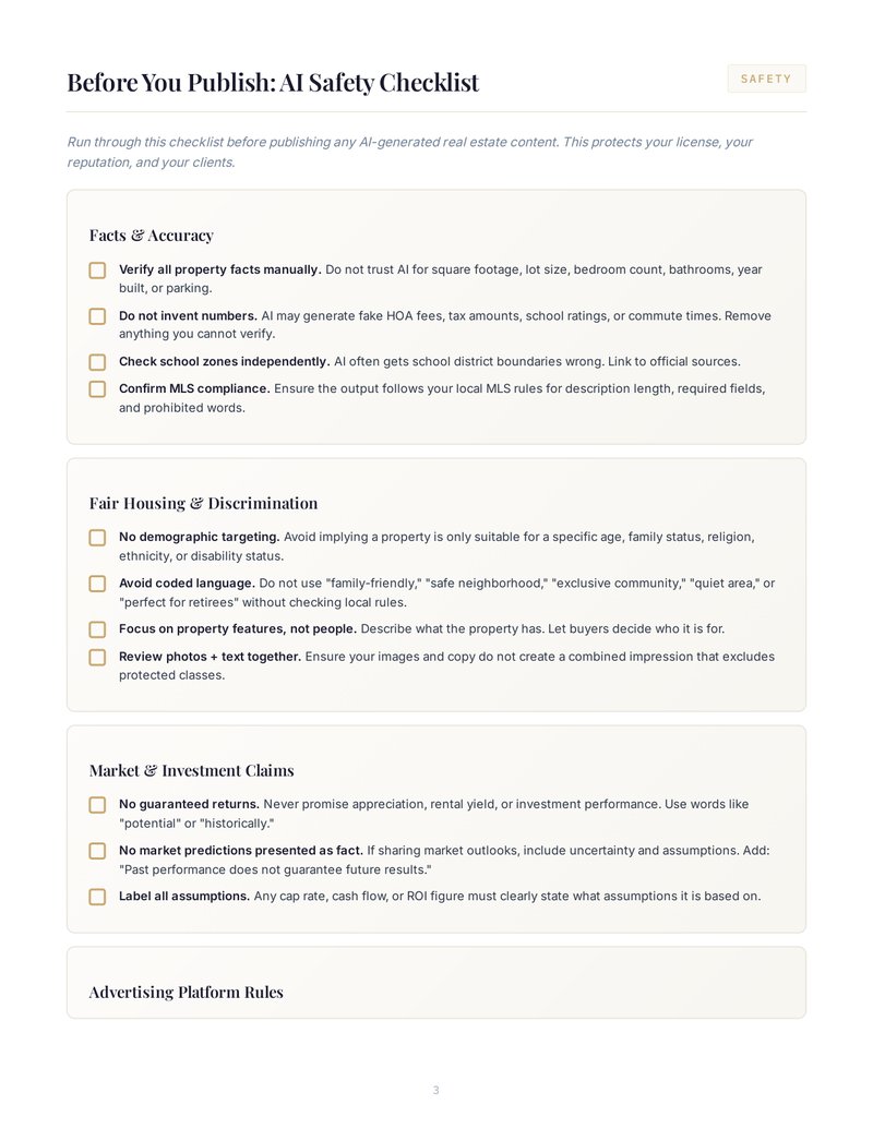 AI Safety Checklist page