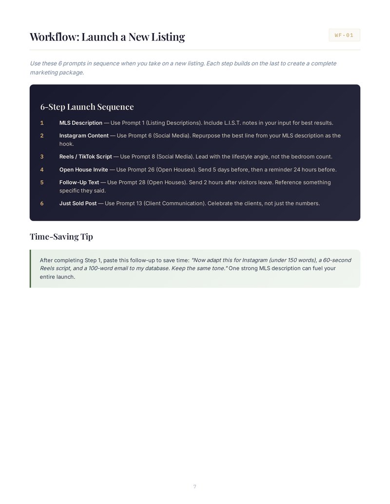 Launch Listing Workflow page